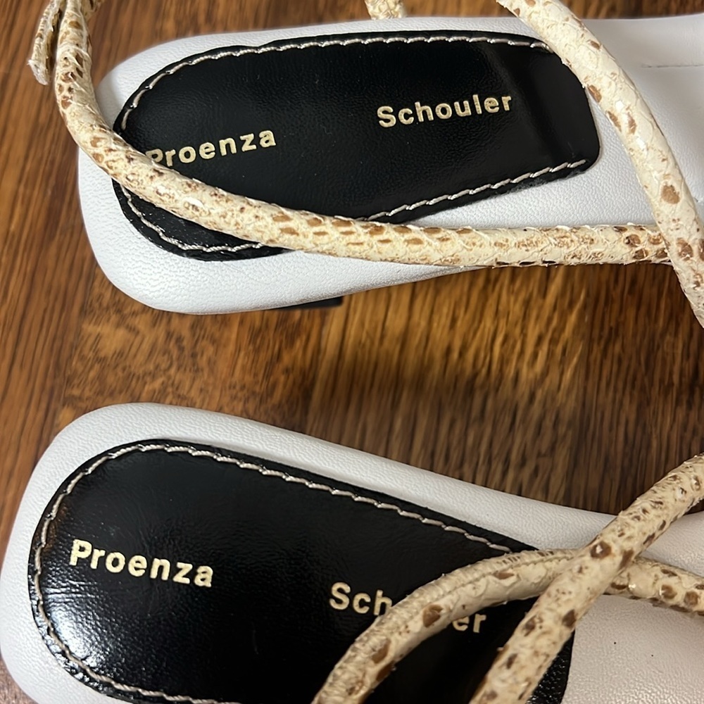 Proenza Schouler Python-Embossed Strappy Slingbac… - image 3